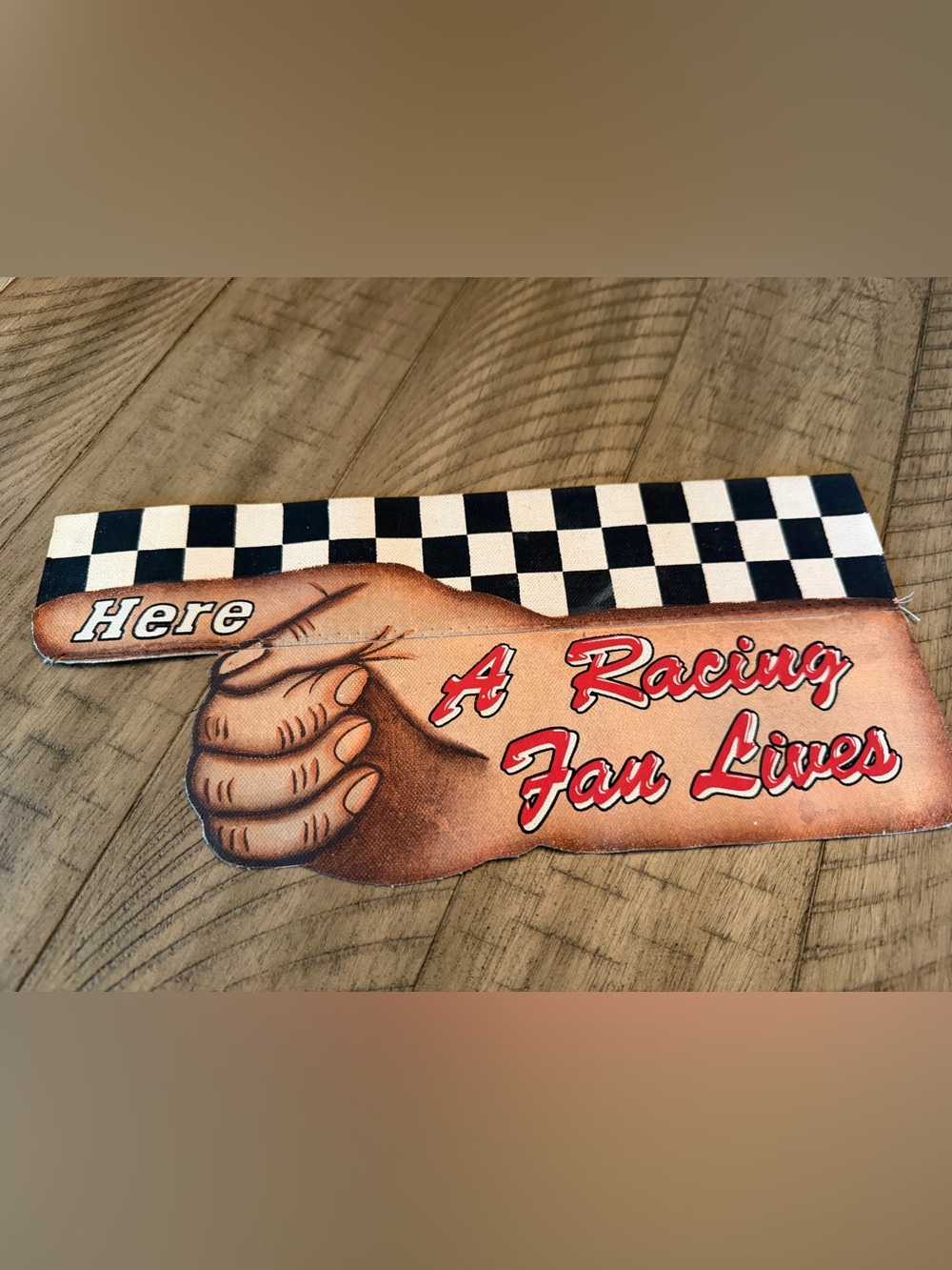 Vintage Racing canvas garden flag - Red & Black Check